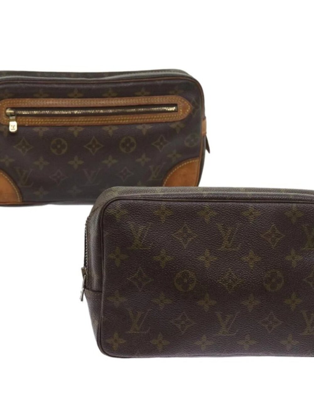 LOUIS VUITTON Monogram Clutch Bag 2 Set LV Auth am5127